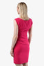 Diane von Furstenberg Pink Jersey Gathered Sleeveless Shift Dress Size 4