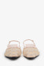 Gucci Beige Mesh Crystal Embellished GG Slingback Kitten Heels Size 38.5