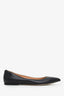 Valentino Black Leather Pointed Toe Flats Size 37.5