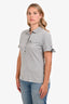 Burberry Grey Cotton Nova Check Collared Short Sleeve Polo Size XL with Buckle Detailing
