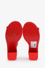 Comme des Garçons Red Leather Bow Ankle Strap Sandals Size 36.5