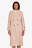 Weekend Max Mara Beige Wool Blend Double Breasted Coat Size 4 (No Belt)