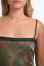 Reformation Green/Brown Floral 'Zahara' Sleeveless Midi Dress Size 6