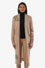 360 Cashmere Camel Cashmere Floral Print Skull Embroidered Long Cardigan Size XS