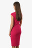 Alexander McQueen Fuchsia Textured Knit Sleeveless Midi Dress Size S