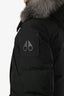 Moose Knuckle Black Nylon Big Ridge Down Parka with Fur Hood Size