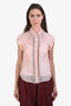 Zimmermann Bush Pink Linen Silk Crystal Sleeveless Top Size 0