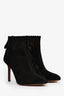 Alaïa Black Perforated Suede Ankle Boots Size 36