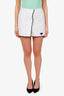 Prada White Cotton Terry Logo-Plaque Skirt Size 40
