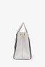 Prada Black/White Saffiano Double Zip Medium Galleria Tote with Strap