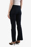 Louis Vuitton Navy Denim Leather Detail Monogram Flared Jeans Size 38