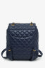 Pre-loved Chanel™ 2018-2019 Navy Quilted Leather Small 'Urban Spirit' CC Backpack GHW