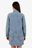 Ganni Light Blue Denim Long Sleeve Shirt Dress Size 38