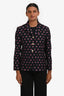 Gucci Black/Pink Floral Pearl Logo Blazer Size 40