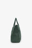 Burberry Green Embossed Check Leather Tote Bag with Strap