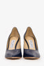 Jimmy Choo Navy Leather Heels Size 38.5