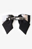 Hermès Black Cream Silk Ex-Libris Grenelle Hair Clip