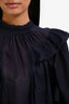 Isabel Marant Etoile Navy Embroidered Top Size 38