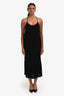 Ba&sh Black Crinkle Sleeveless Midi Dress Size S