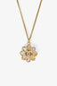 Pre-loved Chanel™ 2016 Gold Tone Crystal Flower Pendant Necklace