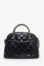 Pre-loved Chanel™ 24B Black Patent Quilted Shiny Coco Clutch with Chain