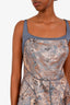 J. Mendel Paris Blue/Rose Gold Sleeveless Mini Dress Size 12