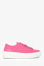 Versace Pink Canvas La Greca Platform Sneakers Size 6