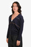 Brunello Cucinelli Navy Bead Embroidered Cardigan Size M