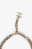 Pre-loved Chanel™ 22B Light Gold Tone Enamel Logo Choker Necklace