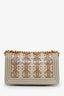 Pre-loved Chanel™ 2014-15 Metallic Gold CC Cut-Out Medium Boy Bag
