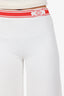 Pre-loved Chanel™ 19P White/Red Logo Intarsia Knit Pants Size 34