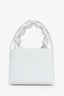Jacquemus White Leather Braided Top Handle Micro Bag