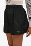 Prada 2021 Black Re-Nylon Logo Plaque Shorts Size 36