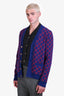 Gucci Blue/Red Wool Cashmere GG Button Cardigan Mens Size XS