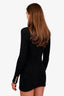 Balmain Black Metallic Shoulder Pad Mini Dress Size 34