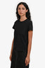 Hermès Black Cotton Embroidered Pocket T-Shirt Size 34