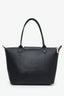 Longchamp Black Leather Le Pliage Large Tote Bag
