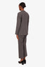 Jil Sander Grey Single Breasted Blazer Jacket + Pant Set Size 36