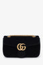 Gucci Black Velvet Matelasse GG Marmont Medium Shoulder Bag