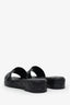 Valentino Black Rubber Atelier 03 Rose Edition 25 40mm Platform Slide Sandals Size 40