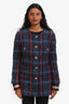 Pre-loved Chanel™ 2018 Navy Multicolour Paris-Hamburg Fantasy Plaid Tweed Jacket Size 36