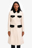 Gucci 2019 Cream/Black Wool Trench Coat Size 40