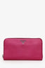 Prada Fiery Red Saffiano Leather Long Zip Wallet