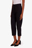 Acne Studios Black Wool Pleated Cropped Straight Leg Pants Size 36
