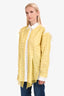 Acne Studios White/Yellow Floral Print Serene Chiffon Long Sleeve Button Down Shirt Size 38