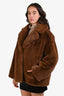 Stand Studio Brown Faux Fur 'Savannah' Coat Size 36