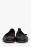 Pre-loved Chanel™ Black Aged Calfskin Quilted CC Cap Toe Ballerina Flats Size 35.5