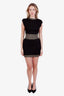 Balmain Black/Gold Sparkly Knit Short Sleeve Mini Dress Size 36