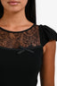 Red Valentino Black Lace Detail Flutter Sleeve Dress Size S