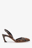 Acne Studios Embossed Leather Animal Print Slingback Pumps Size 37